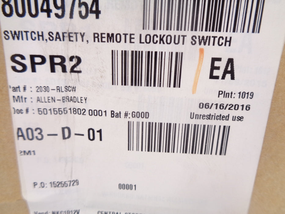 INDUSTRIAL SPARE PART 2030-RLSCW SER. B NSMP