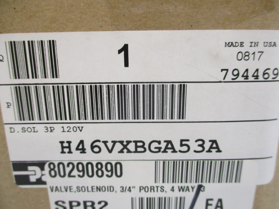 PARKER H46VXBGA53A 120V 145PSI NSMP