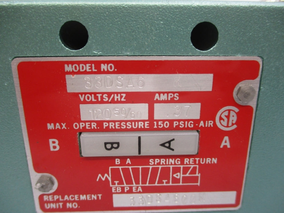 NUMATICS 33DSA6 120V 150PSI NSNP