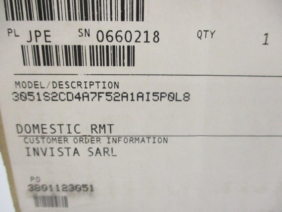 ROSEMOUNT 3051S2CD4A7F52A1AI5P0L8 300PSI NSMP