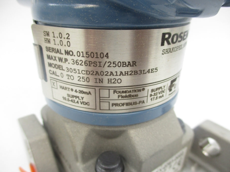 ROSEMOUNT 3051CD2A02A1AH2B3L4E5 3626PSI NSMP