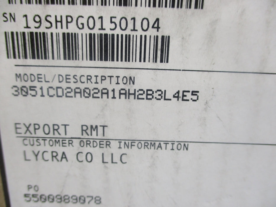 ROSEMOUNT 3051CD2A02A1AH2B3L4E5 3626PSI NSMP