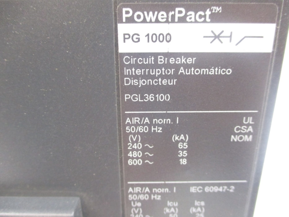 SQUARE D PGL36100 1000A 240V NUPI