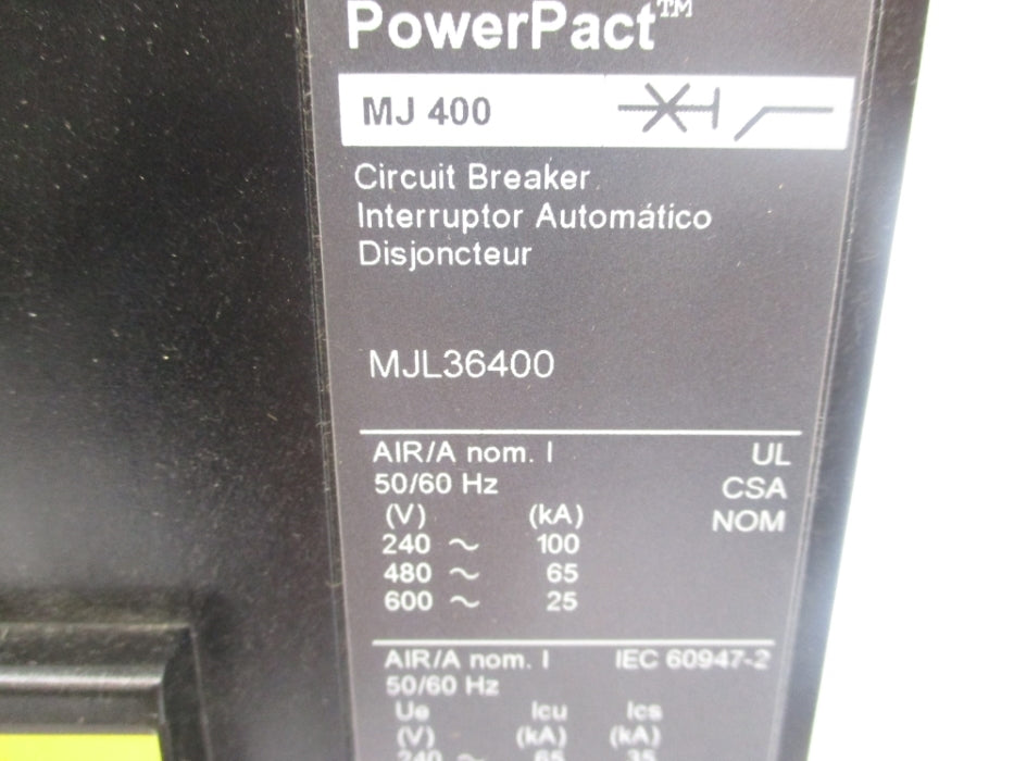 SQUARE D MJL36400 400A 240V NUPI