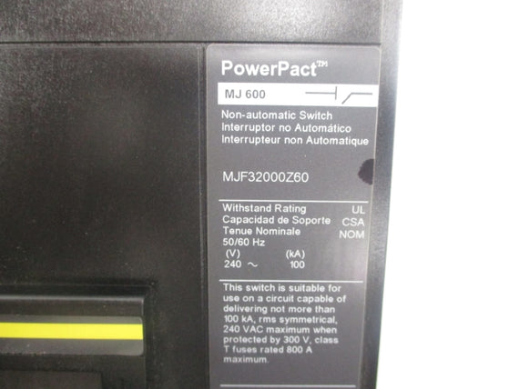 SQUARE D MJF32000Z60 600A 240V (AS PICTURED) NUPI