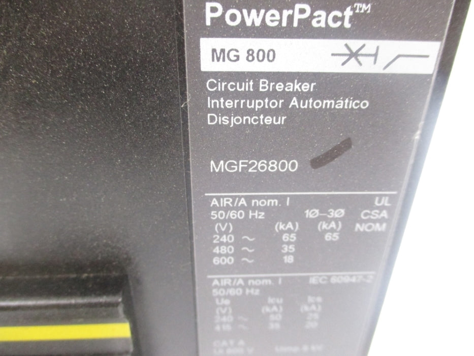 SQUARE D MGF26800 800A 240V NUPI