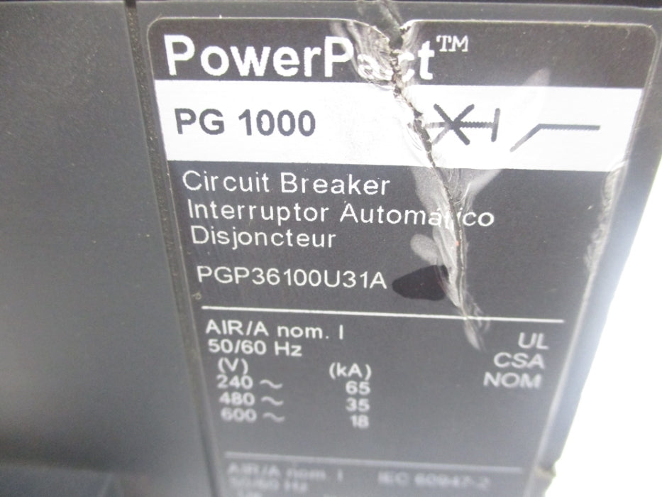 SQUARE D PGP36100U31A 1000A 240V NUPI