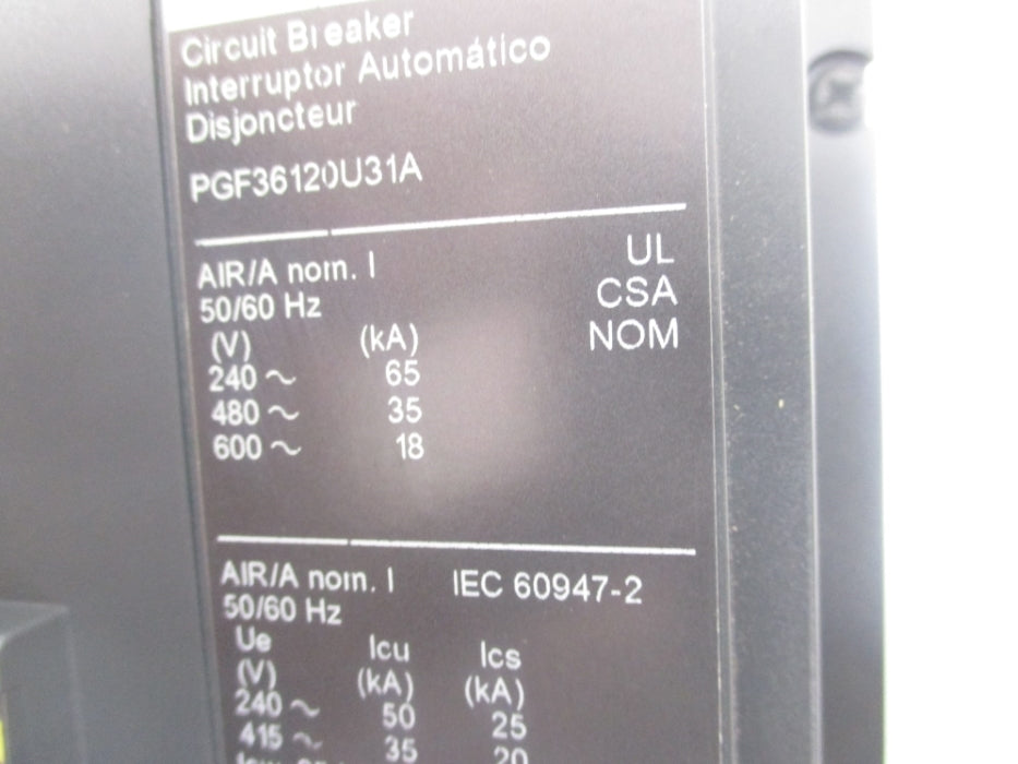 SQUARE D PGF36120U31A (AS PICTURED) 600V 1200A NUPI