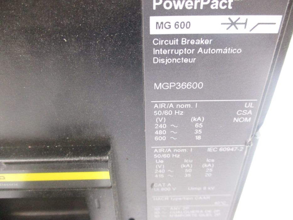 SQUARE D MGP36600 SER. 2 240V 600A NUPI