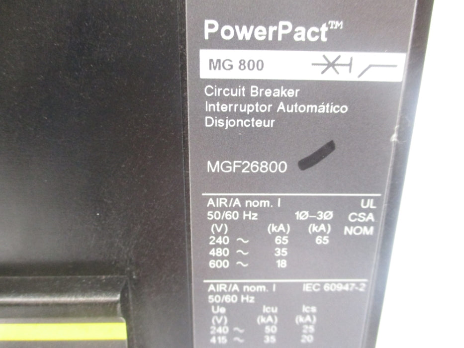 SQUARE D MGF26800 SER. 2 240V 800A (AS PICTURED) NUPI
