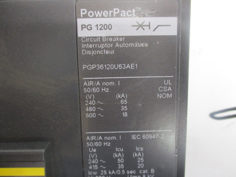SQUARE D PGP36120U63AE1 SER. 1 240V 1200A NUPI