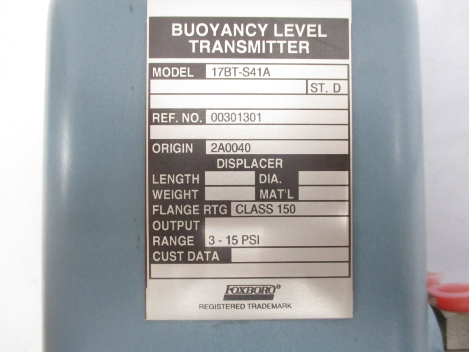 FOXBORO 17BT-S41A 3-15PSI UNMP