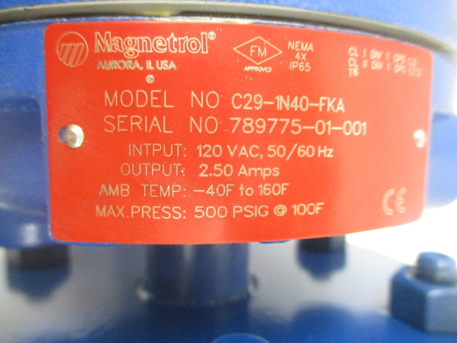 MAGNETROL C29-1N40-FKA 500PSI NSNP