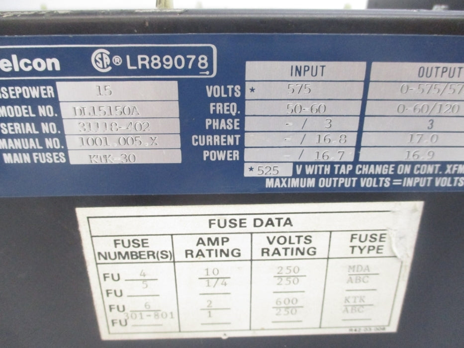 RELCON DL15150A (AS PICTURED) UNMP