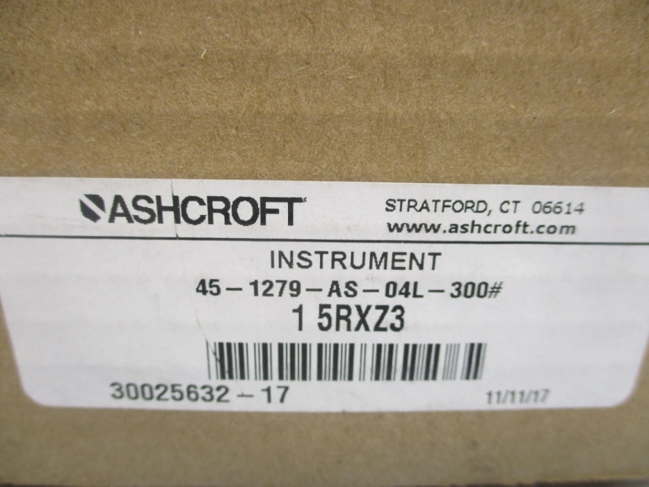 ASHCROFT 45-1279-AS-04L-300# 0-300PSI NSMP