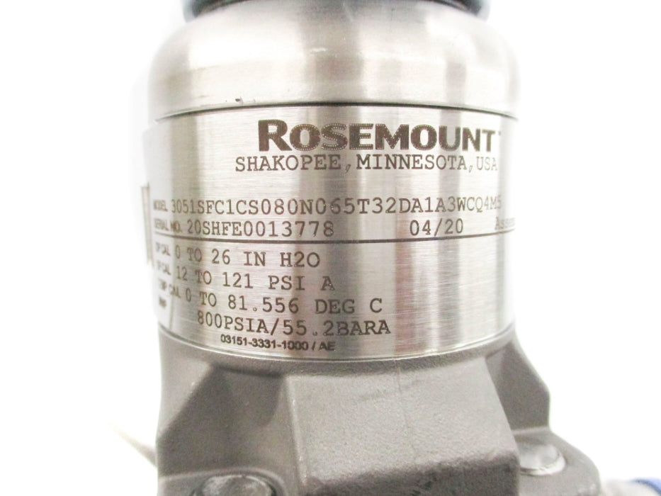 ROSEMOUNT 3051SFC1CS080N065T32DA1A3WCQ4M5 800PSI  NSNP