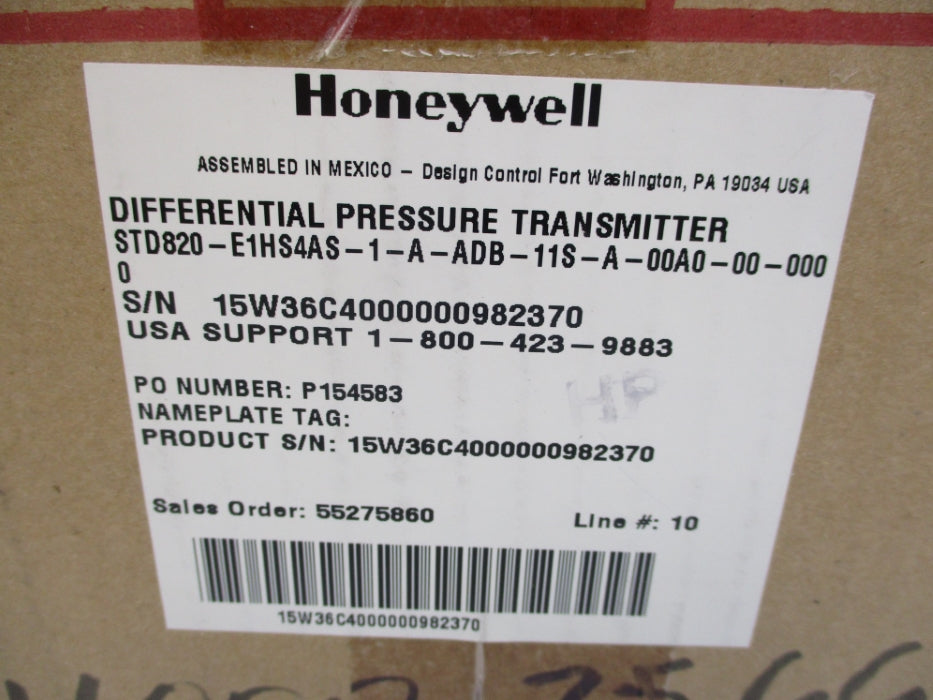HONEYWELL STD820-E1HS4AS-1-A-ADB-11S-A-00A0-00-0000 4500PSI NSMP