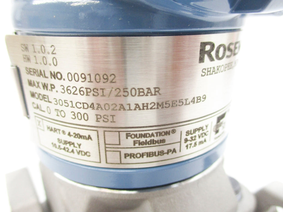 ROSEMOUNT 3051CD4A02A1AH2M5E5L4B89 300PSI NSMP