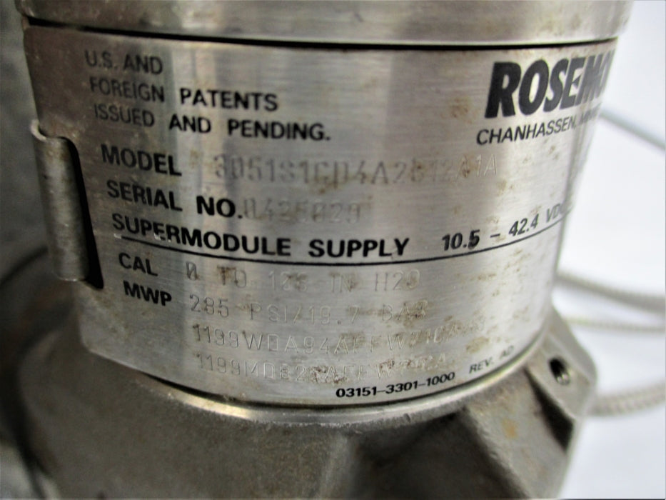ROSEMOUNT 3051S1CD4A2B12A1A 285PSI UNMP