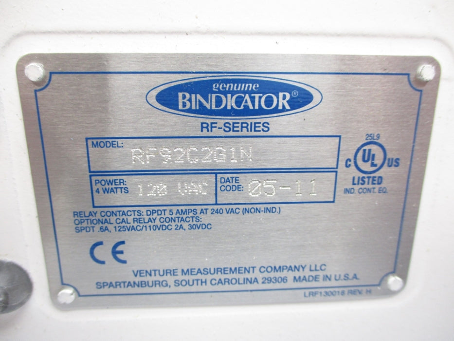 BINDICATOR RF92C2G1N NSMP