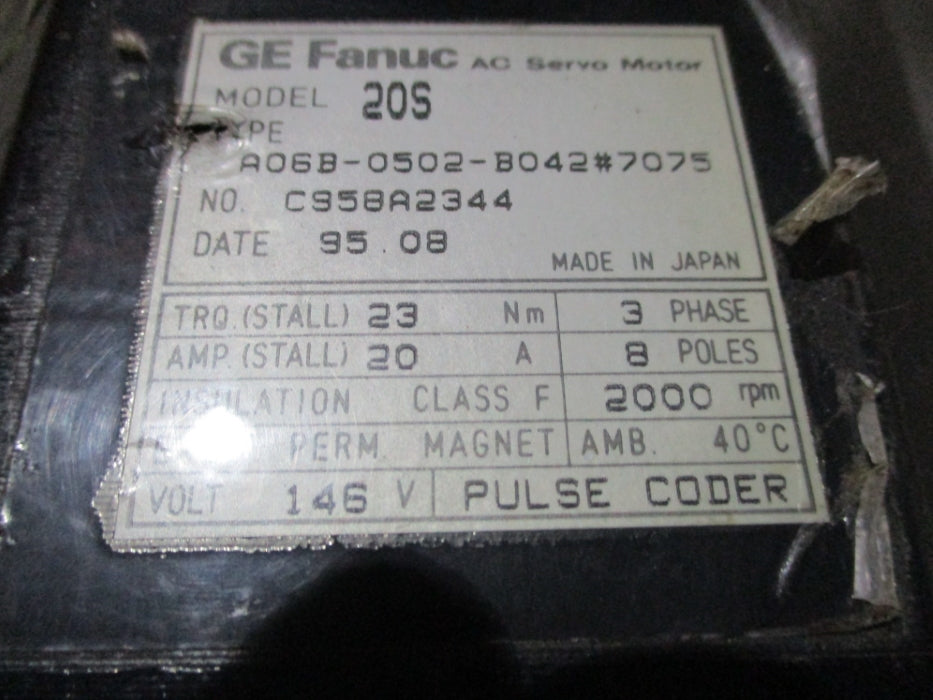 GE FANUC A06B-0502-B042#7075 UNMP