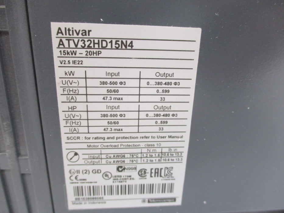 SCHNEIDER ELECTRIC ATV32HD15N4 UNMP