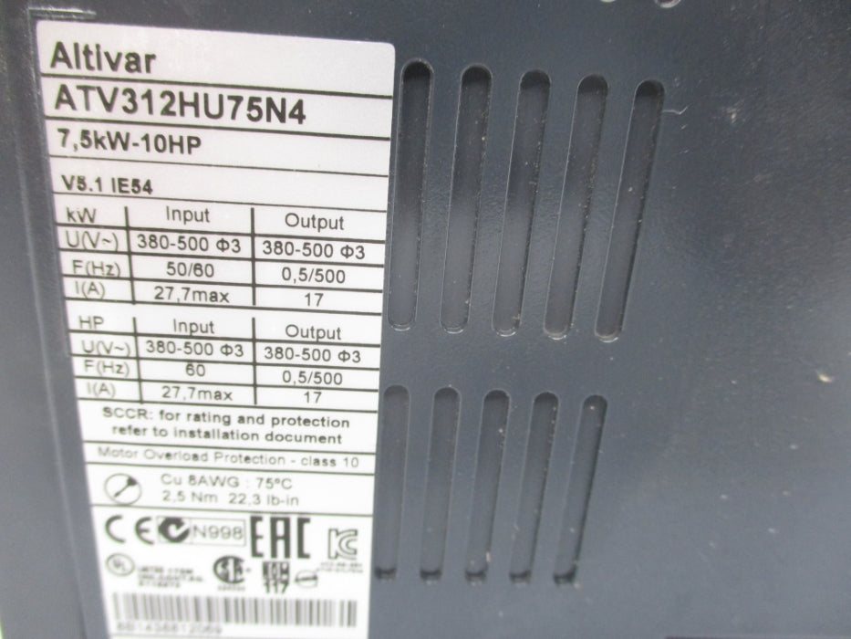 SCHNEIDER ELECTRIC ATV312HU75N4 (AS PICTURED) NSNP
