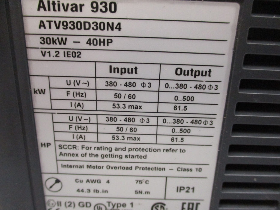 SCHNEIDER ELECTRIC ATV930D30N4 UNMP