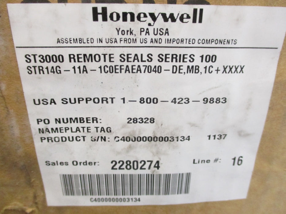 HONEYWELL STR14G-11A-1C0EFAEA7040-DE,MB1C+XXXX 275PSI NSMP
