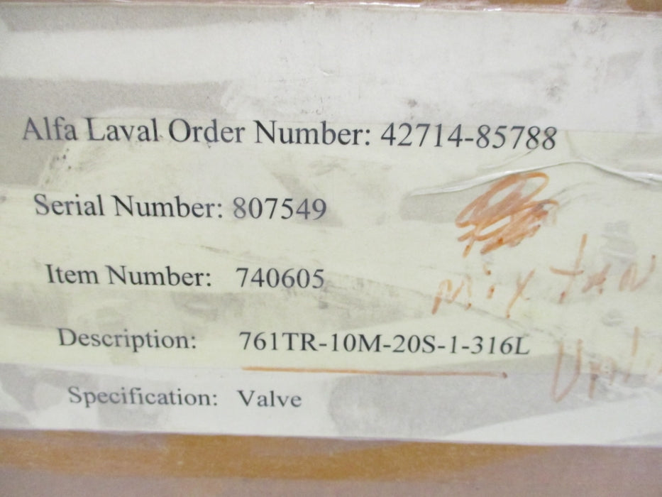 ALFA LAVAL 761TR-10M-20S-1-316L NSMP