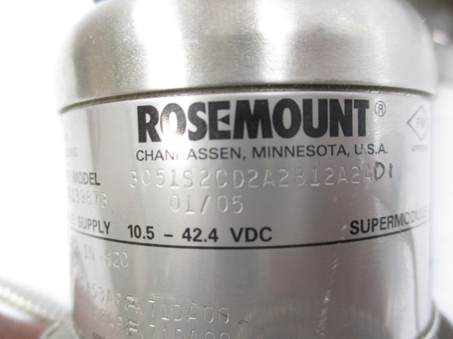 ROSEMOUNT 3051S2CD2A2B12A2AD1 (AS PICTURED) UNMP
