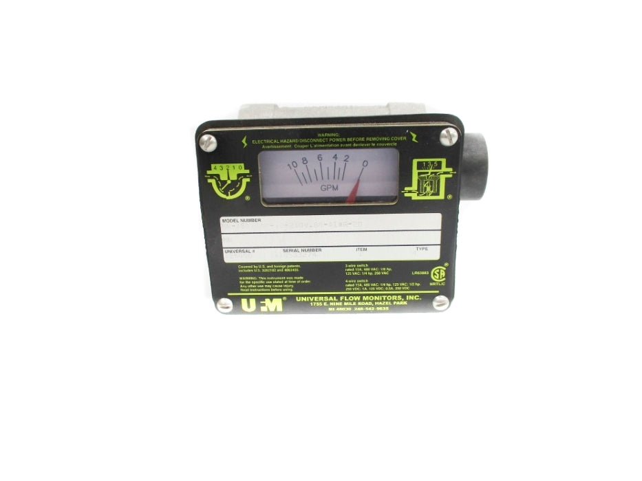 UNIVERSAL FLOW MONITORS MN-ASB10GM-12-210V.88-A1WR-2D 0-10GPM NSNP