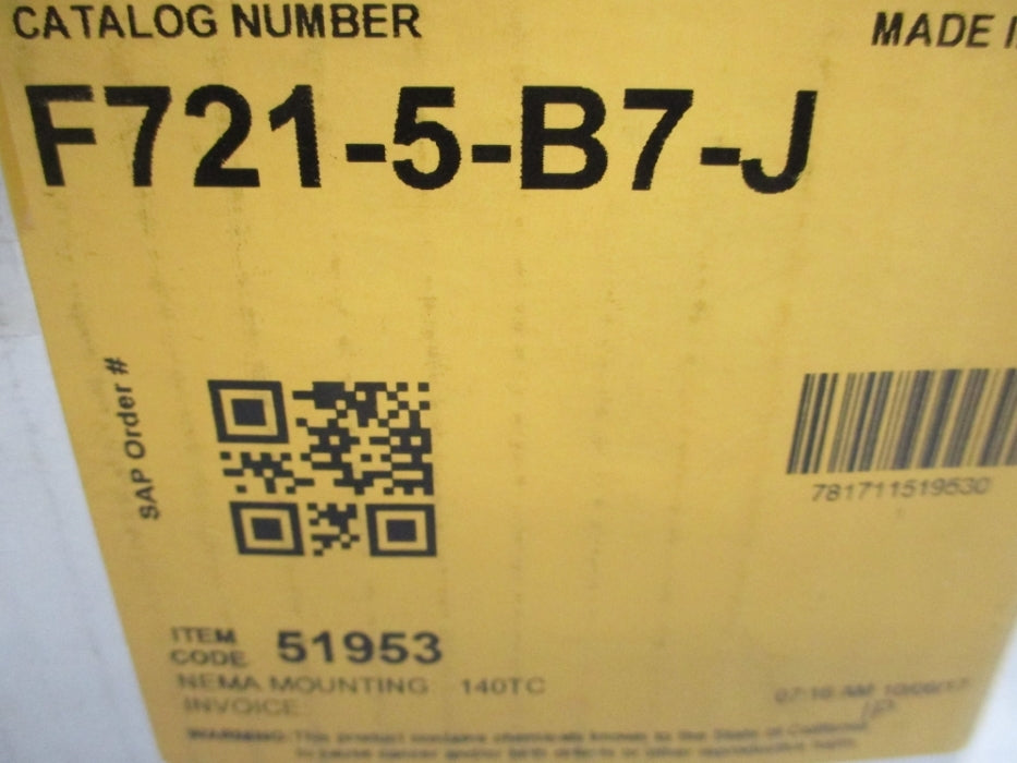 BOSTON GEAR F721-5-B7-J NSMP