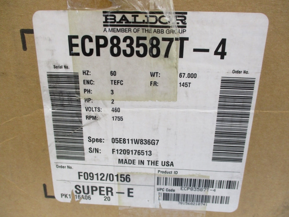 BALDOR ECP83587T-4 NSMP