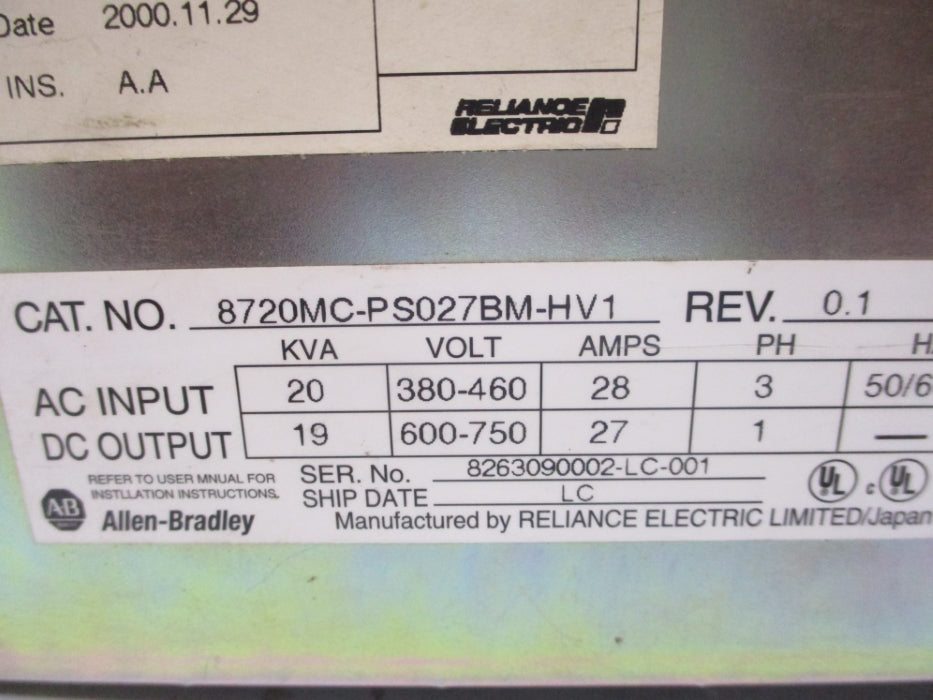 INDUSTRIAL SPARE PART 8720MC-PS027BM-HV1 REMAN