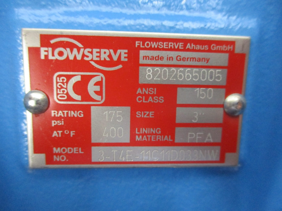 FLOWSERVE 3-T4E-11C11D033NW 175PSI NSNP