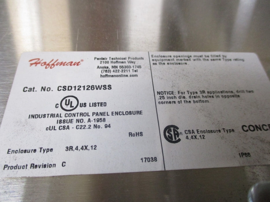 HOFFMAN CSD12126WSS NSNP
