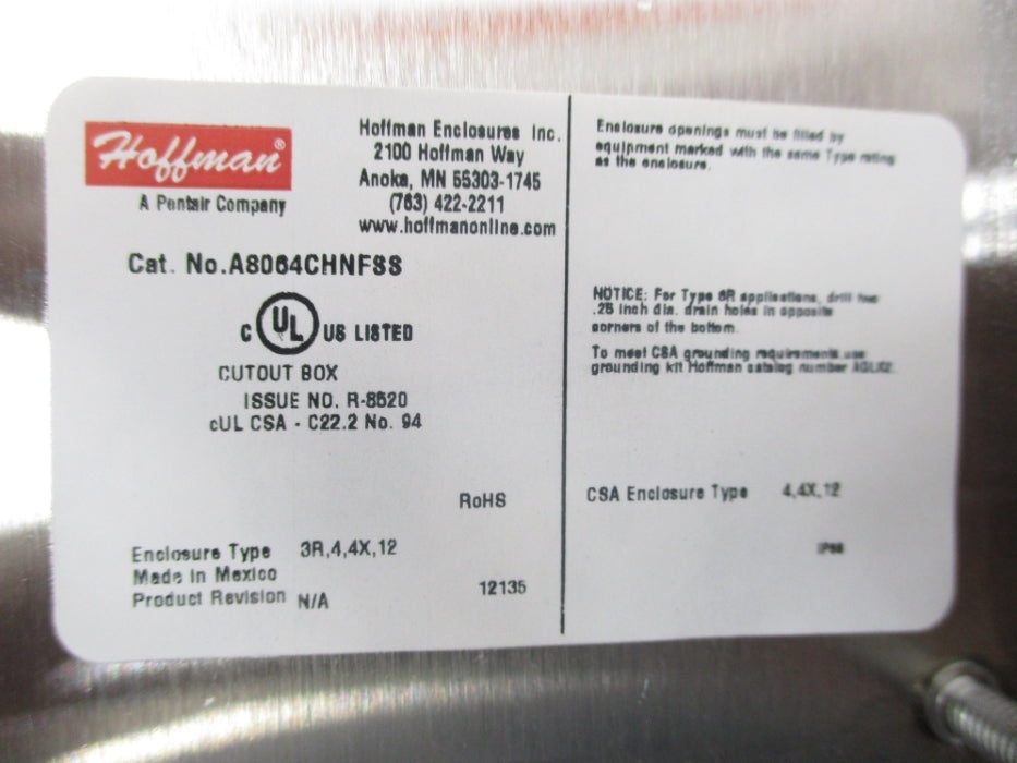 HOFFMAN A8064CHNFSS NSNP