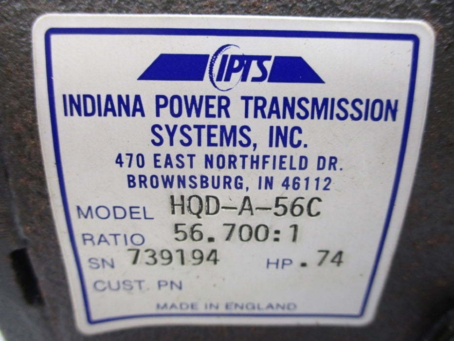 INDIANA POWER TRANSMISSION SYSTEMS HQD-A-56C UNMP
