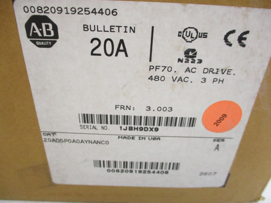 INDUSTRIAL SPARE PART 20AD5P0A0AYNANC0 SER. A F/W 3.003 NSMP