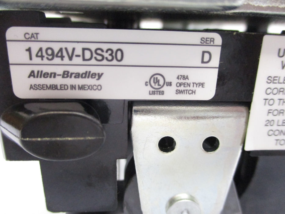 ALLEN BRADLEY 1494V-DS30 SER. D NSNP