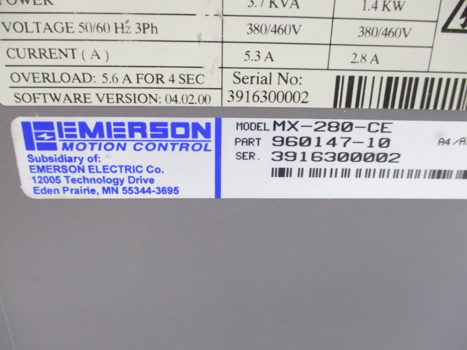 EMERSON MX-280-CE 960147-10 NSNP
