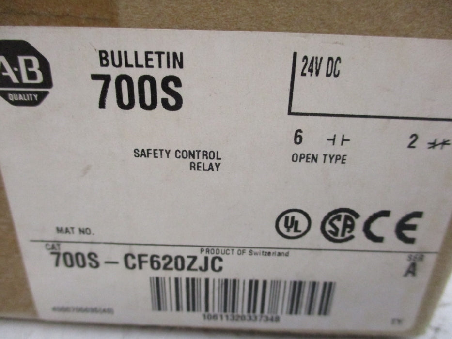 ALLEN BRADLEY 700S-CF620ZJC SER. A 24V 20A (BR/WH) NSMP