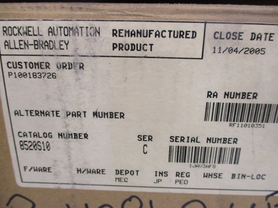 INDUSTRIAL SPARE PART 8520-S10 SER. C REMAN