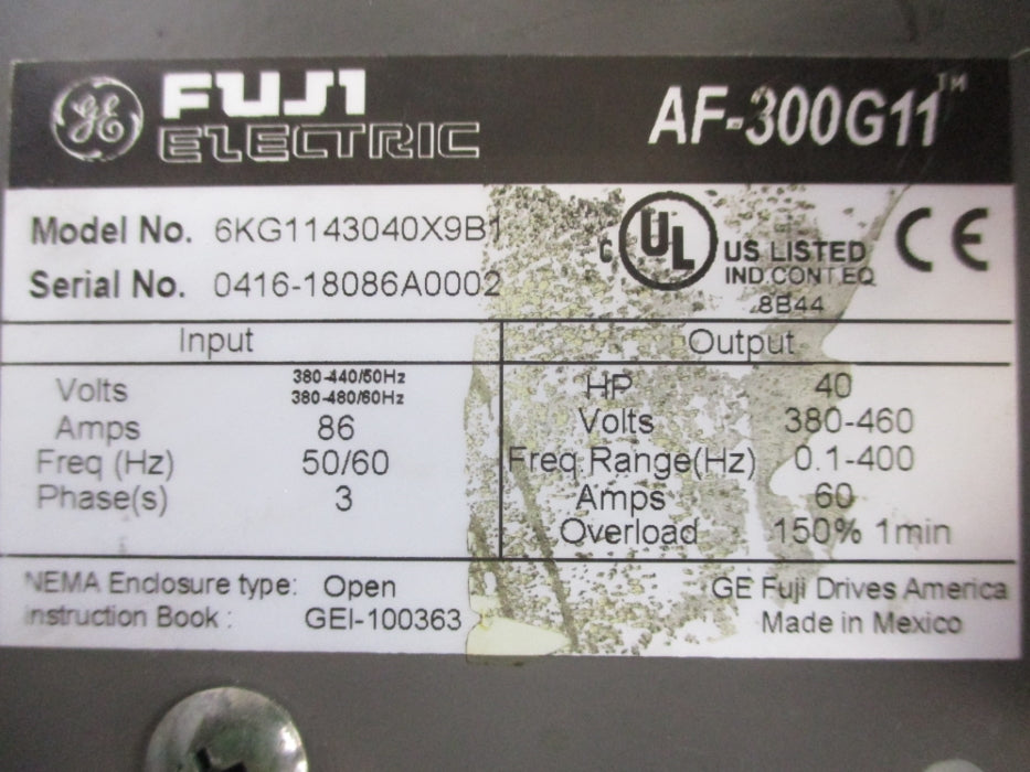 FUJI ELECTRIC 6KG1143040X9B1 380-440V 86A UNMP