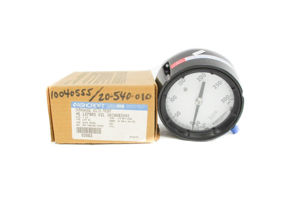 ASHCROFT 451279AS02L30IMV&300# 30-300PSI NSMP