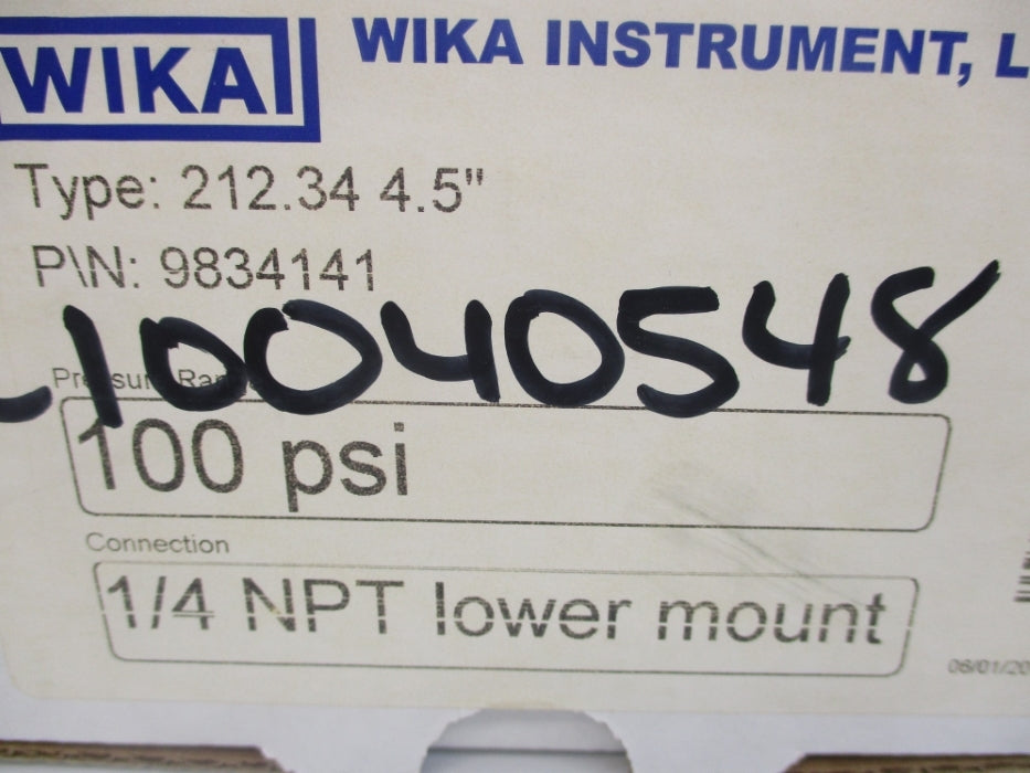 WIKA 9834141 0-100PSI NSMP
