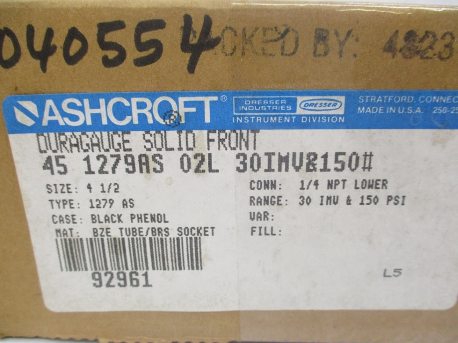 ASHCROFT 451279AS02L30IMV&150# 30-150PSI NSMP