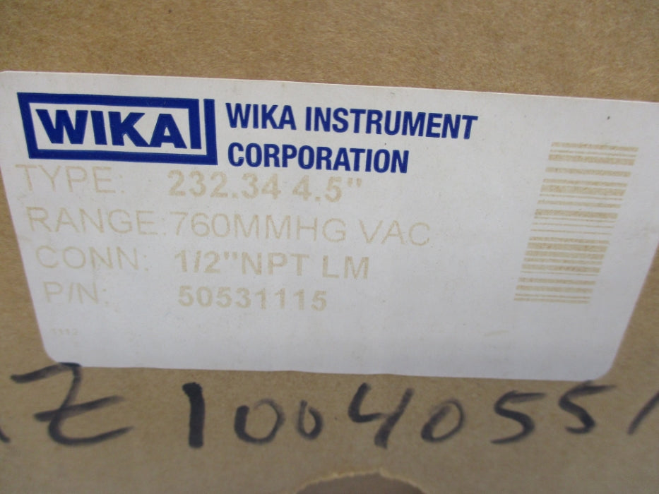 WIKA 50531115 232.344.5 0-(-)760MMHG NSMP