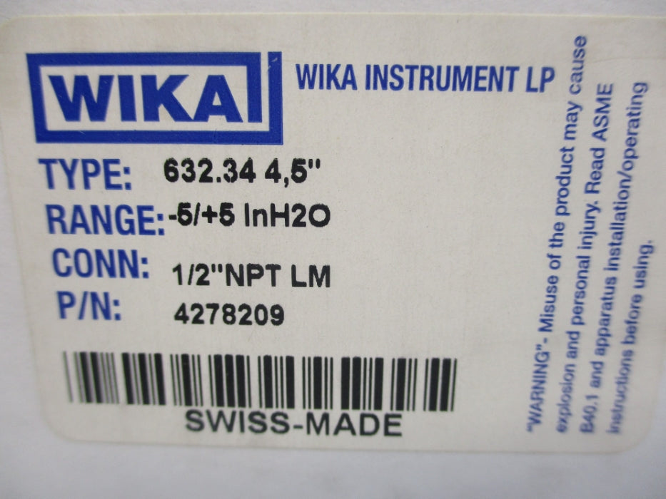 WIKA 4278209 632.344.5 -5-0-5H20 NSMP